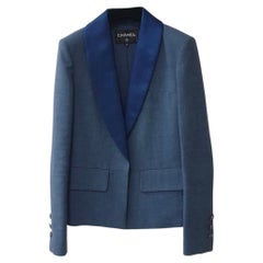 Chanel Coco Cuba Blue Cotton Blazer Jacket