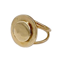 Sterling Silver plated 14k Gold Phoebe Signet Ring, Size 7