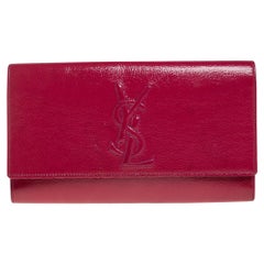 Yves Saint Laurent Fuchsia Patent Leather Belle De Jour Flap Clutch