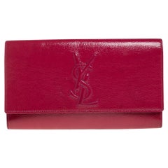 Yves Saint Laurent Fuchsia Lackleder Belle De Jour Klappe Clutch