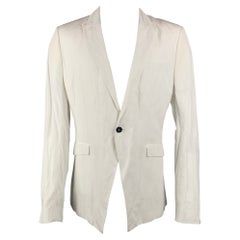 UNCONDITIONAL Size XL White Wrinkled Acetate / Viscose Sport Coat