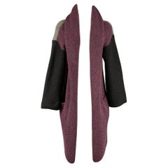 ROBERTA ROLLER RABBIT Size S Burgundy & Grey Knitted Alpaca / Nylon Coat