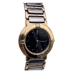 Yves Saint Laurent Vintage Silver Gold Round Watch 4620 E60957 Y