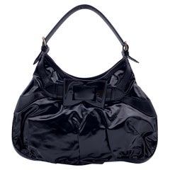 Gucci Black Dialux Coated Canvas Queen Hobo Shoulder Bag