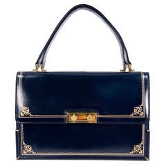 1950s Navy Blue Book Purse