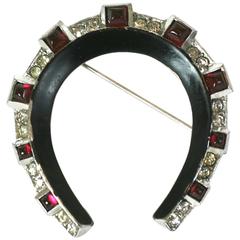 Trifari Art Deco Horseshoe Brooch 7