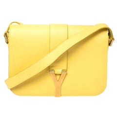 Saint Laurent Yellow Leather Ligne Y Crossbody Bag