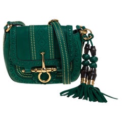 Gucci Green Leather Small Snaffle Bit Shoulder Bag