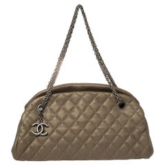 Chanel Metallic Beige Medium Just Mademoiselle Bowler Tasche