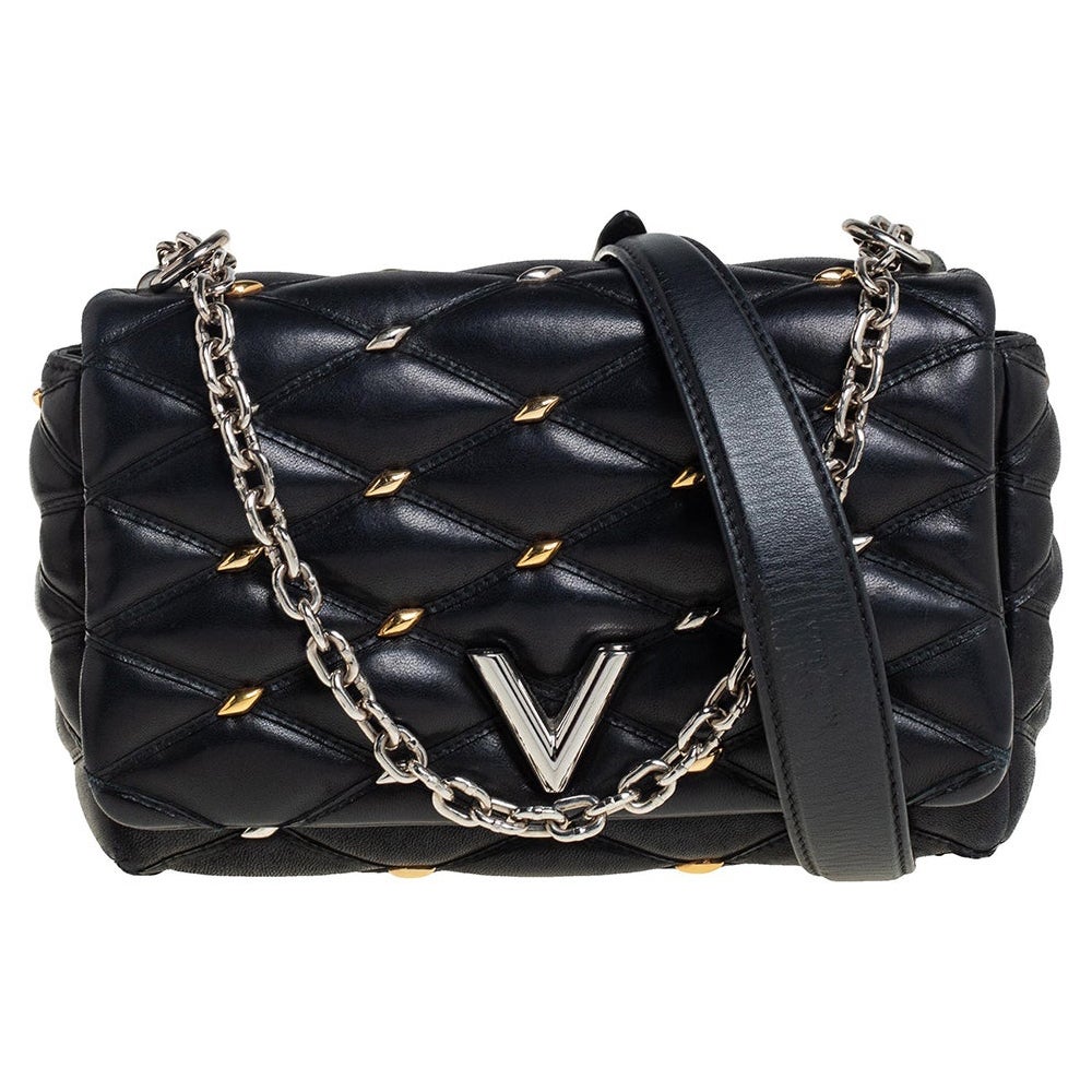 Authentic Louis Vuitton Quilted Malletage G0-14 PM in Noir Crossbody Bag