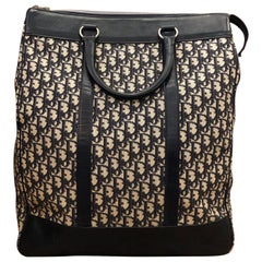 1970er CHRISTIAN DIOR Navy Trotter Jacquard Boston Tasche 40