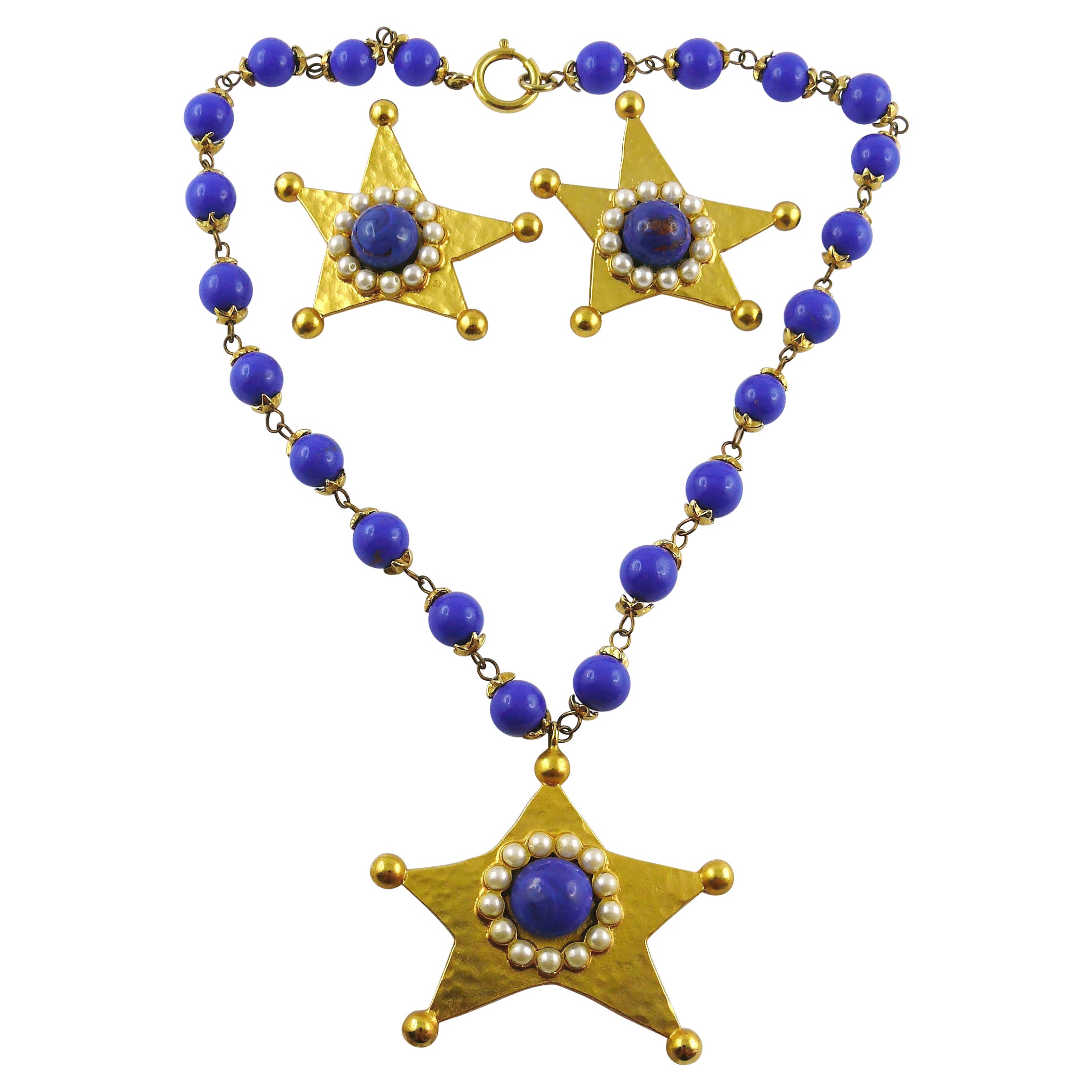 Moschino Vintage Star Necklace and Earrings Set