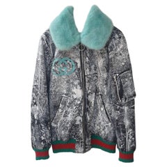 Gucci Host Graffiti Gray Bomber Jacket