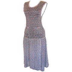 Chanel 11P Boucle Striped Knit Dress New with Tags Size 44