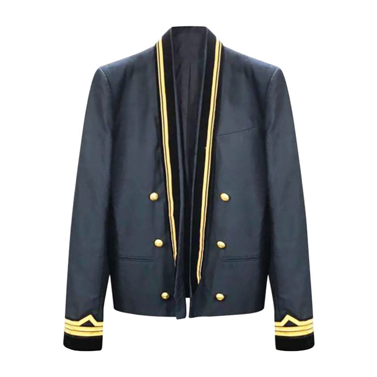 Balmain Black Cotton Jacket Blazer Gold Embroidery size FR 56 - US 50 For  Sale at 1stDibs