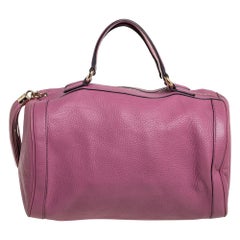 Gucci Pink Pebbled Leather Soho Boston Bag