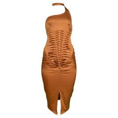 Gucci By Tom Ford Copper Satin Fin Dress 2003