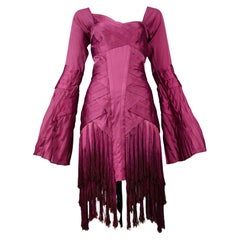 Stunning Gucci By Tom Ford Magenta Tassel Runway Dress 2004 