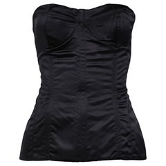 Gucci By Tom Ford - Bustier corset en satin noir 2001