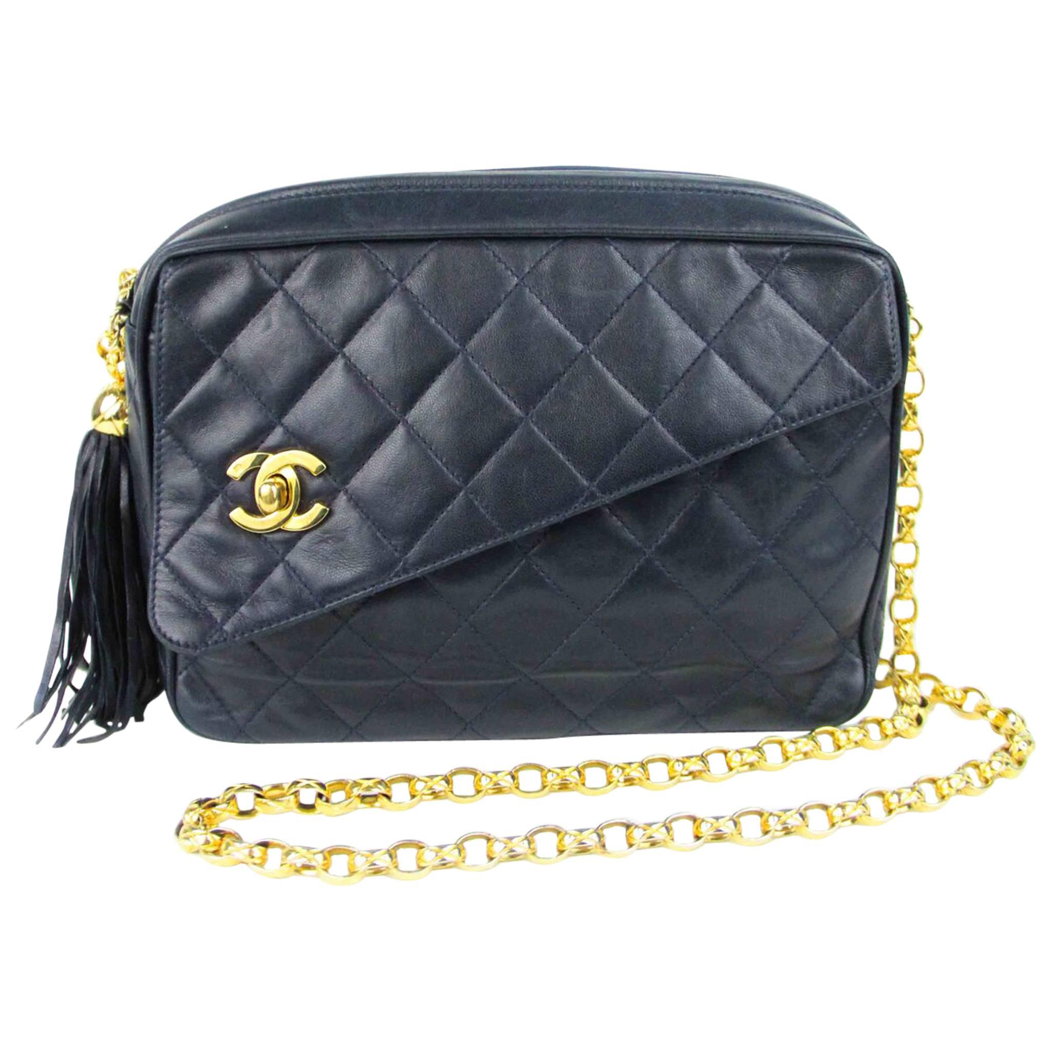 Vintage Chanel Camera Bag Tassel Zip
