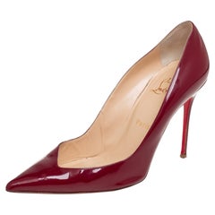 Christian Louboutin Burgundy Patent Leather Pumps Size 39.5