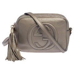 Gucci Metallic Beige Leder Soho Disco Crossbody Tasche