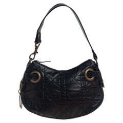 Dior Black Cannage Leather D Charm Hobo