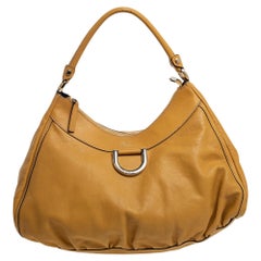 Gucci Mustard Yellow Leather Large D-Ring Hobo