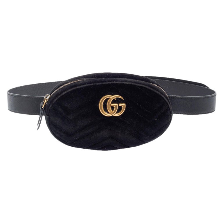 Gucci GG Marmont Black Leather Belt Bag Pack