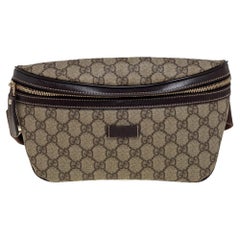 Used Gucci Beige/Ebony GG Supreme Canvas and Leather Belt Bag