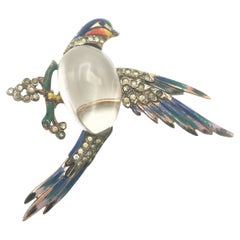 Coro Craft Sterling Jelly Belly bird brooch 1944 USA