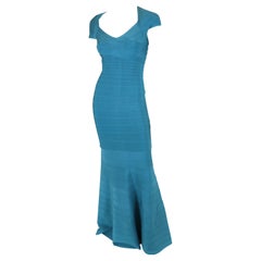 Used Women's Herve Leger Size XS Teal Dress