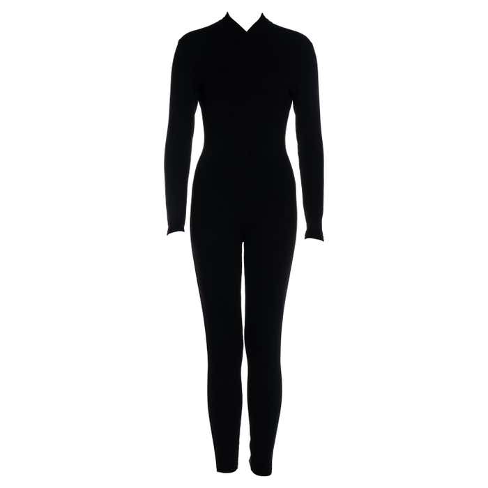 Azzedine Alaia black wool blend catsuit, fw 1991 For Sale at 1stDibs ...