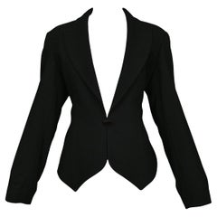 Vintage Azzedine Alaia Black Wool Fitted Blazer 1991