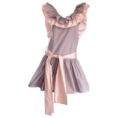 Chris Van Wyk Vintage 1980s Lavender + Pink Silk Taffeta Avant Garde 80s Dress