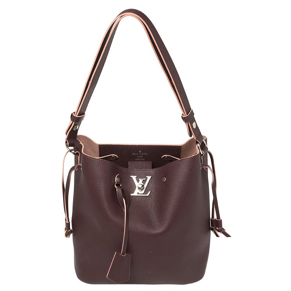 Louis Vuitton Prune Leather Lockme Bucket BagIncludes Original Dustbag