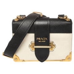 White Prada Cahier Leather Bag