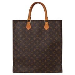 2002 Louis Vuitton Brown Monogram Coated Canvas & Vachetta Leather Sac Plat