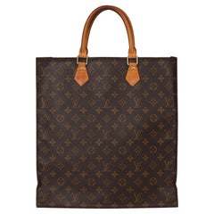 Used 2002 Louis Vuitton Brown Monogram Coated Canvas & Vachetta Leather Sac Plat