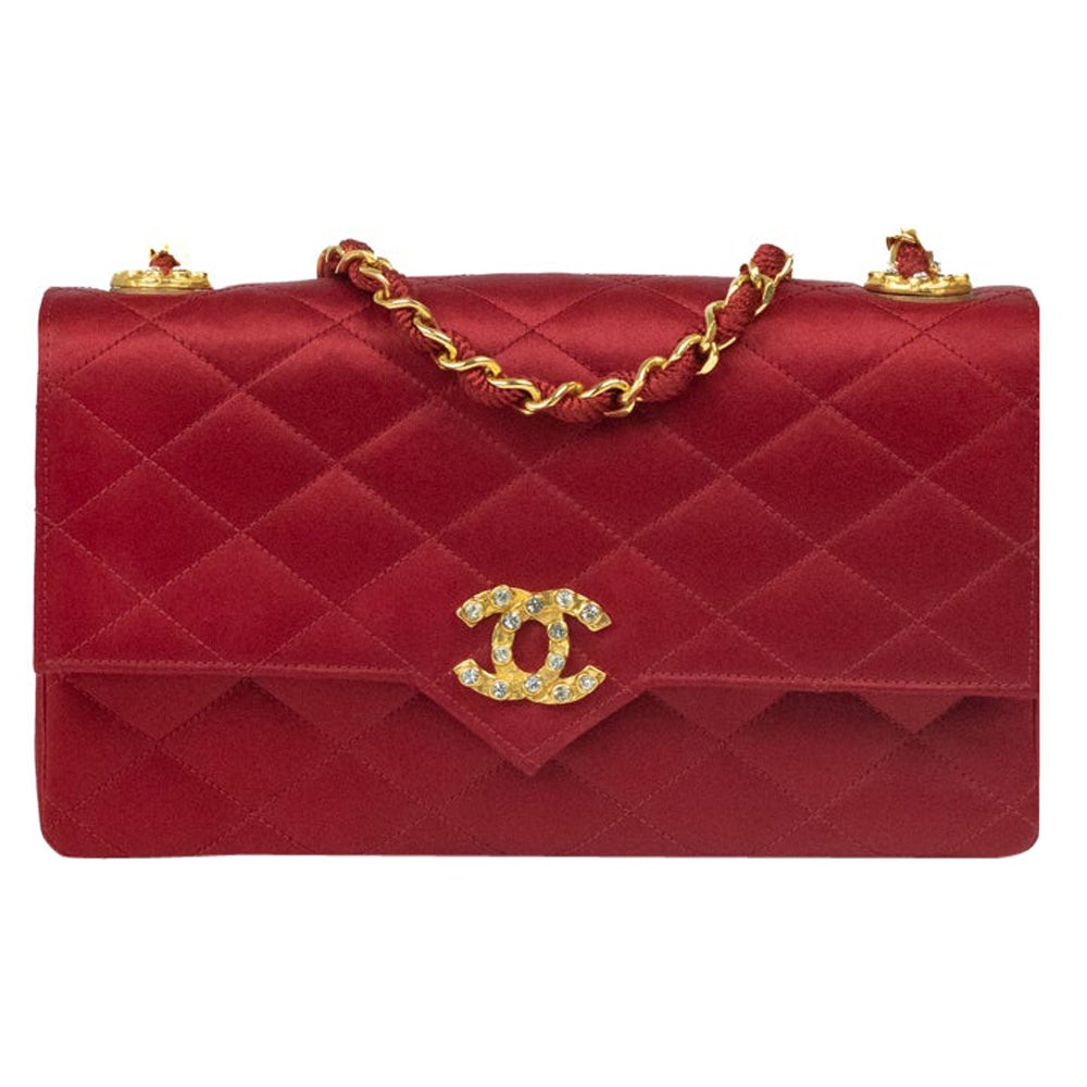 Chanel, Vintage in red silk For Sale