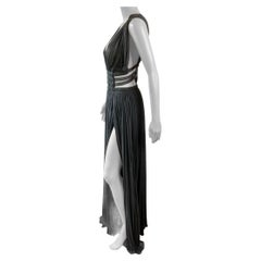Azzedine Alaïa c.2004 Semi-Sheer Cutout Ruched Slits Gown Maxi Evening Dress