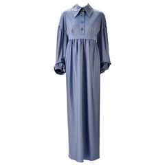 1970s Jean Varon Periwinkle Blue Long Sleeve Dress 6