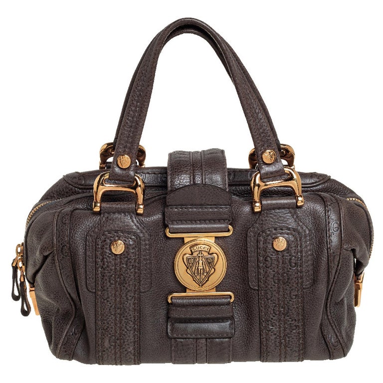 Gucci Grey Guccissima Leather Aviatrix Boston Bag at 1stDibs