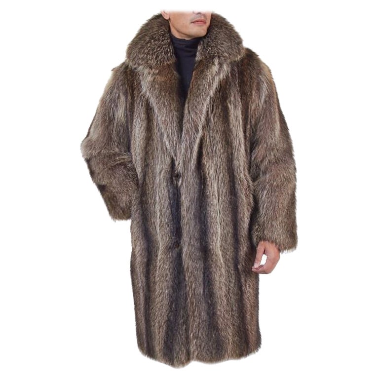 Brand new men's raccoon fur coat size L