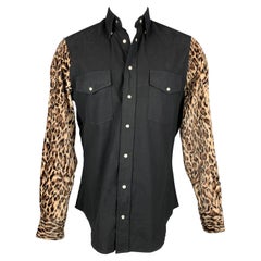 GITMAN VINTAGE for NEED SUPPLY Size M Black & Tan Cotton Long Sleeve Shirt