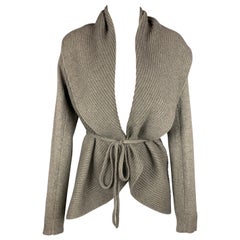 REPEAT Size S Taupe Knitted Wool / Cashmere Circle Cardigan