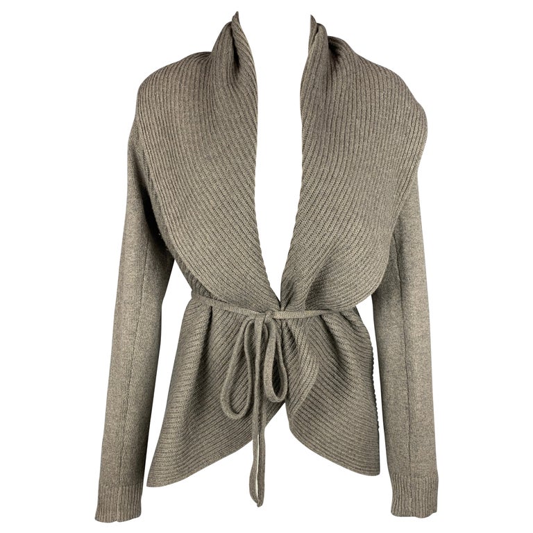 REPEAT Size S Taupe Knitted Wool / Cashmere Circle Cardigan For Sale at  1stDibs