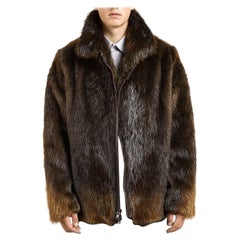 Manteau de fourrure de castor pour homme, taille L, neuf