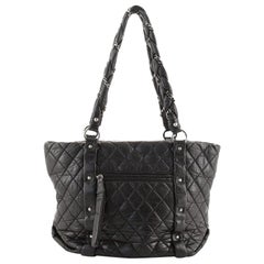 Chanel Lady Braid Shopping Tote Quilted Distressed Lambskin Medium