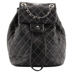 Chanel Covered CC Chain Backpack Stitched Lambskin Small